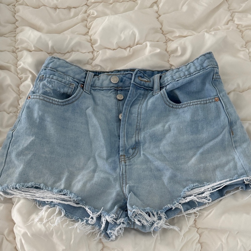 Wild Fable Light Blue Frayed Jean Shorts